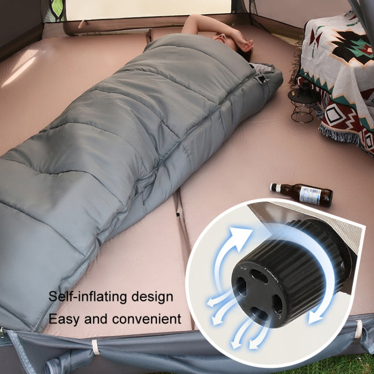 CSTUR D2250 Thickened Portable Camping Hexagonal Automatic Inflatable Mat Outdoor Picnic Moistureproof Mat, 3cm (Khaki), 5cm (Khaki)