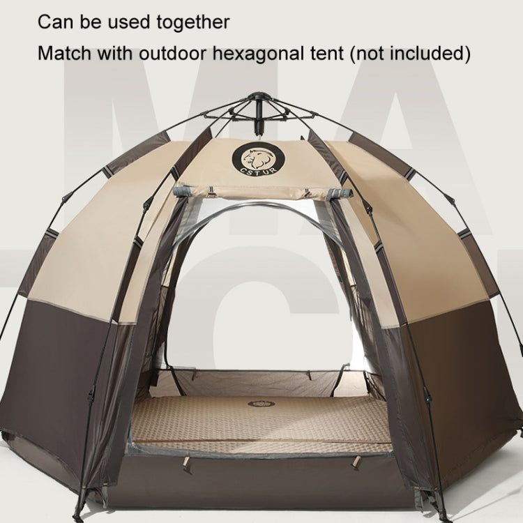 CSTUR D2250 Thickened Portable Camping Hexagonal Automatic Inflatable Mat Outdoor Picnic Moistureproof Mat, 3cm (Khaki), 5cm (Khaki)