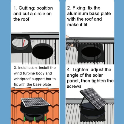 Solar Roof Exhaust Fan Aluminum Alloy Exhaust Switching Fan Negative Pressure Fan, SRVF-320