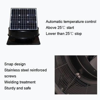 Solar Roof Exhaust Fan Aluminum Alloy Exhaust Switching Fan Negative Pressure Fan, SRVF-320