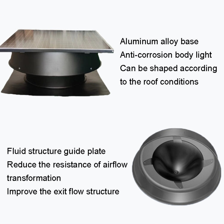 Solar Roof Exhaust Fan Aluminum Alloy Exhaust Switching Fan Negative Pressure Fan, SRVF-320