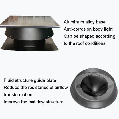 Solar Roof Exhaust Fan Aluminum Alloy Exhaust Switching Fan Negative Pressure Fan, SRVF-320