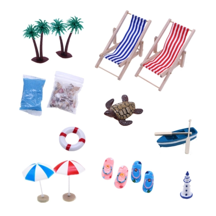 Mini Beach Set Miniature Model Ornament Summer Ocean Simulation Scene Photo Decoration Props, A Style, B Style