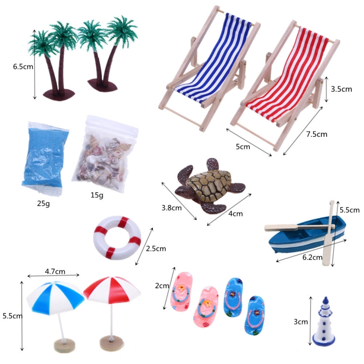 Mini Beach Set Miniature Model Ornament Summer Ocean Simulation Scene Photo Decoration Props, A Style, B Style