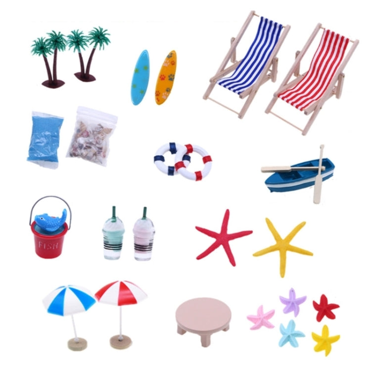 Mini Beach Set Miniature Model Ornament Summer Ocean Simulation Scene Photo Decoration Props, A Style, B Style