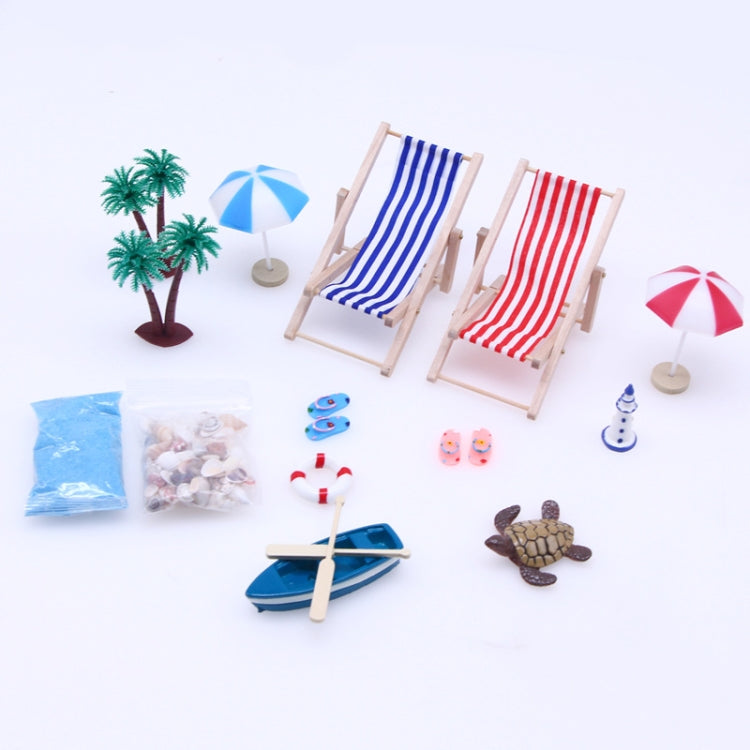 Mini Beach Set Miniature Model Ornament Summer Ocean Simulation Scene Photo Decoration Props, A Style, B Style