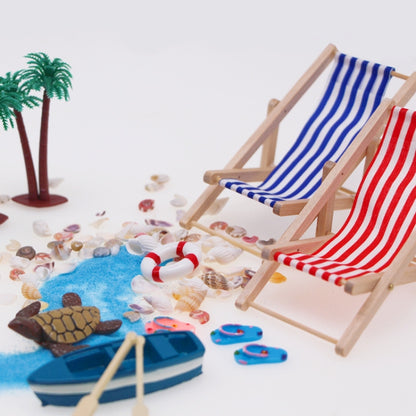 Mini Beach Set Miniature Model Ornament Summer Ocean Simulation Scene Photo Decoration Props, A Style, B Style