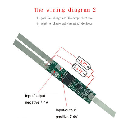 5pcs 7.4V Plus Nickel Long Strip Lithium Battery Protection Board 6A Overcurrent Battery Protection Board, 7.4V 6A