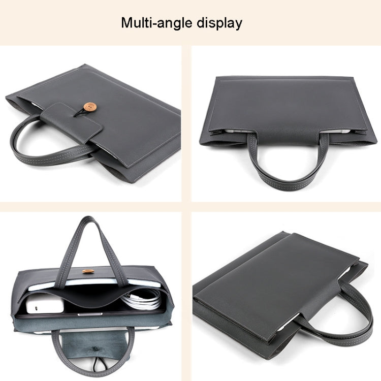Elastic Button Laptop Waterproof PU Handbag, 13.3/14 inch, 15.4/16 inch