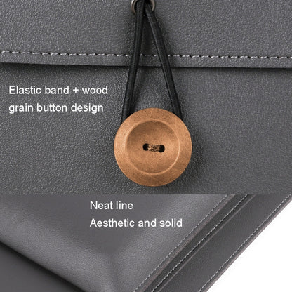 Elastic Button Laptop Waterproof PU Handbag, 13.3/14 inch, 15.4/16 inch