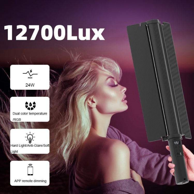 24W 72 LEDs Handheld Full-color RGB Stick Light Photography Light with Barndoor, LP600