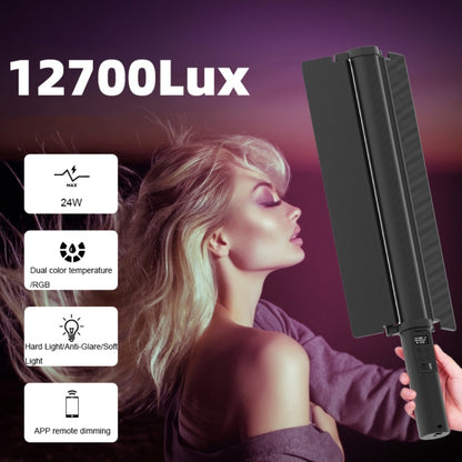 24W 72 LEDs Handheld Full-color RGB Stick Light Photography Light with Barndoor, LP600