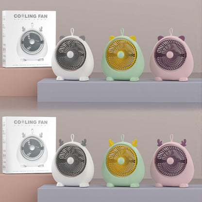 Dormitory Portable Animal Ear Desktop Electric Fan, Charging Version White, Charging Version Pink, Charging Version Green, Directly Inserted Version White, Directly Inserted Version Pink, Directly Inserted Version Green