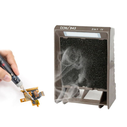 Baku BA-943 Soldering Fume Purifier with LED Light 30W Soldering Iron Welding Fume Exhauster, US Plug 110V, EU Plug 220V