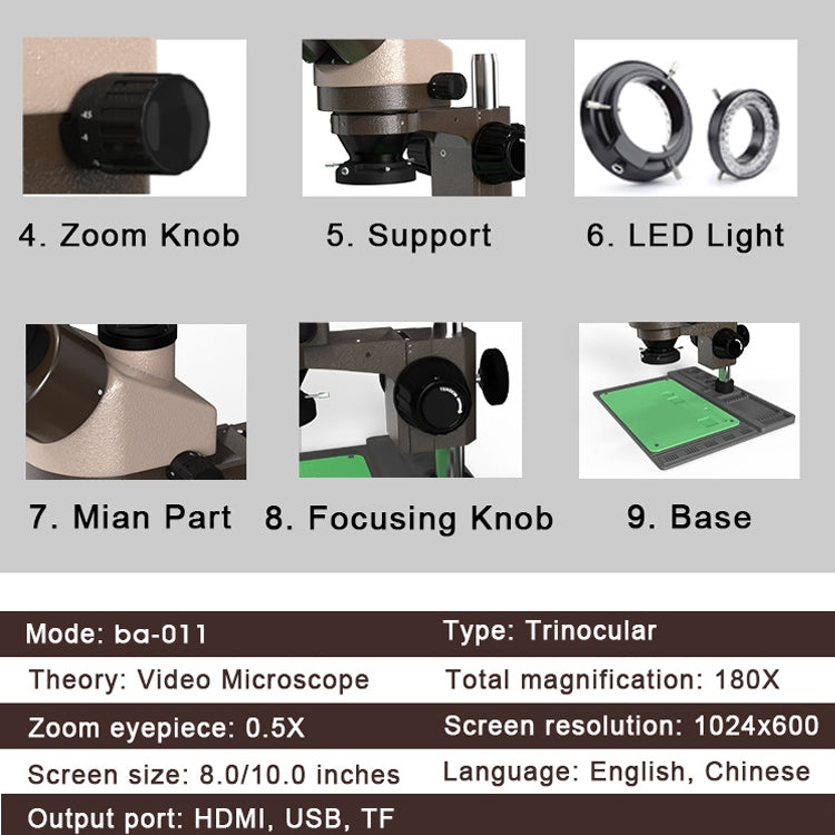 BAKU BA-011 Binomial Electronic Microscope Jewelry Appraisal Mobile Phone Repair With PCB Patch Repair Platform, BA-011 220V, BA-011 110V