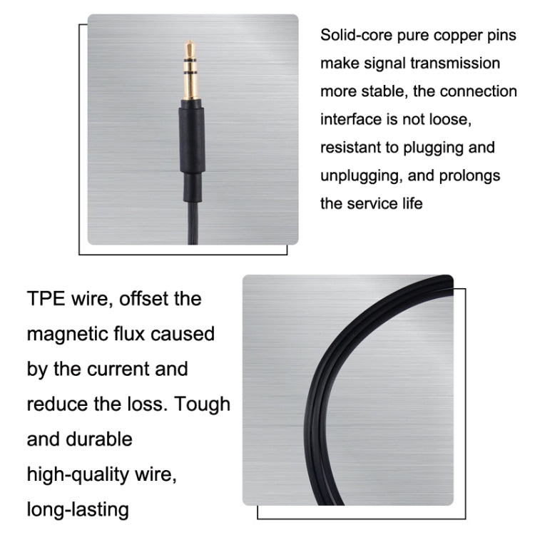 for MDR-10R / MDR-1A / XB950 / Z1000  3.5mm Male to Male AUX Audio Headphone Cable, Standard Version, Line Control Version