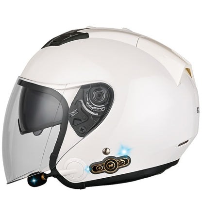 KUQIBAO Motorcycle Smart Bluetooth-compatible Sun Protection Double Lens Safety Helmet, M, L, XL, XXL