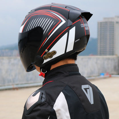 KUQIBAO Motorcycle Smart Bluetooth-compatible Sun Protection Double Lens Safety Helmet, M, L, XL, XXL