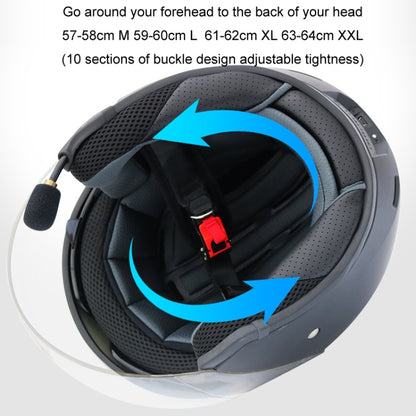 KUQIBAO Motorcycle Smart Bluetooth-compatible Sun Protection Double Lens Safety Helmet, M, L, XL, XXL