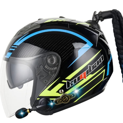 KUQIBAO Motorcycle Bluetooth Headset Double Lens Helmet With Braid, M, L, XL, XXL