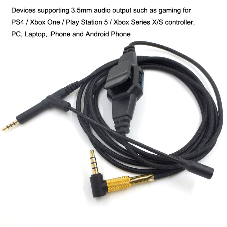 For BOSE 700 / QC25 / QC35 / OE2 3.5mm to 2.5mm Gaming Headset Audio Cable, ZS0213 Black