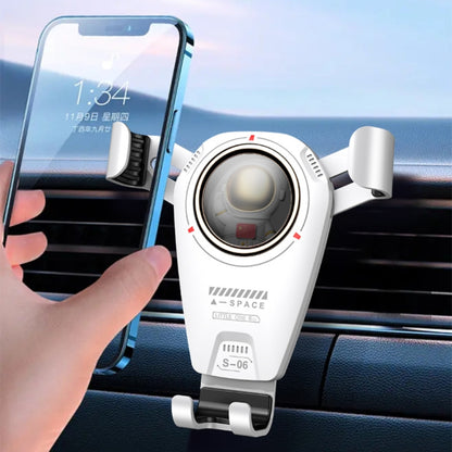 S-06 Car Air Outlet Gravity Holder Retractable Rotating Mobile Phone Bracket, S-06 White, S-06 Black