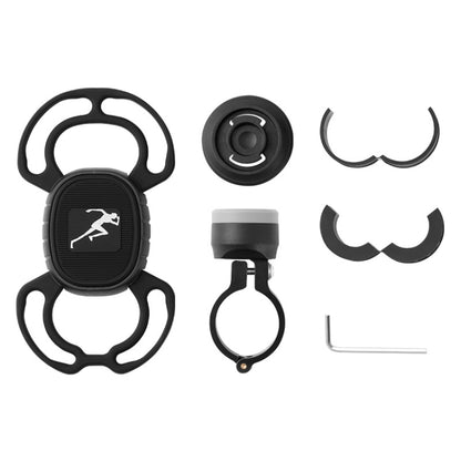 Bike Anti-vibration Silicone Cycling Fixed Mobile Phone Bracket, Strap Style, Handlebar Style