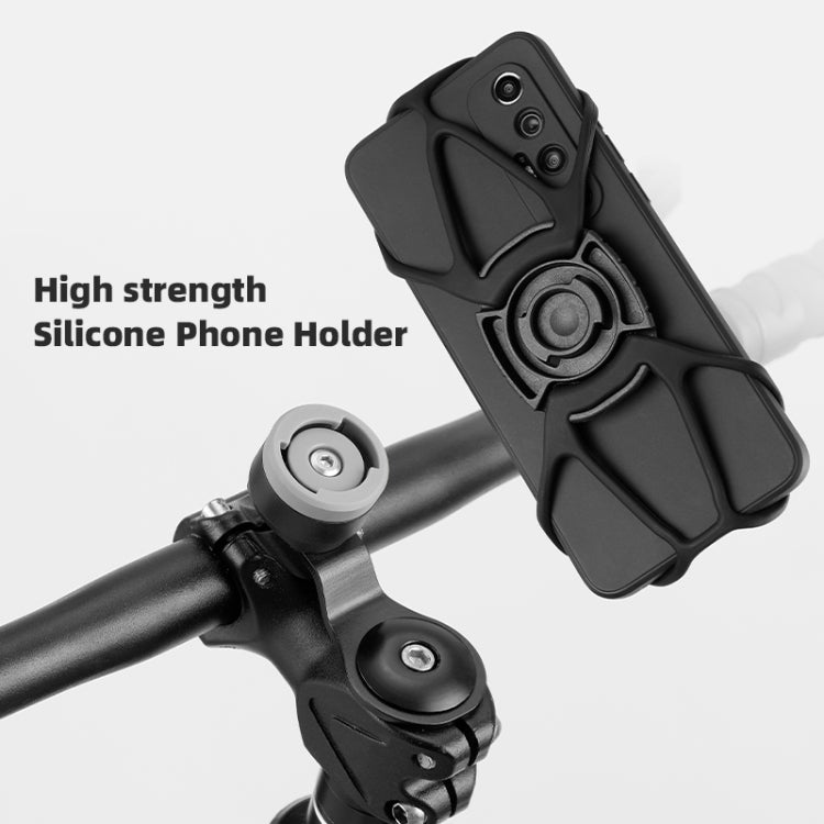 Bike Anti-vibration Silicone Cycling Fixed Mobile Phone Bracket, Strap Style, Handlebar Style