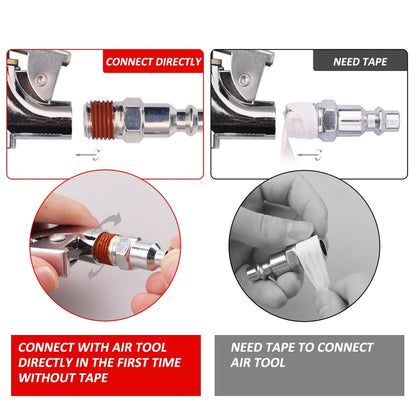 20 In 1 Air Compressor Kit 1/4 Inch NPT Air Tool Kit With 7.5m Coil Nylon Hose