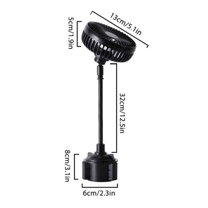 12V/24V High Wind Cooling USB Car Cup Holder Single Head Fan