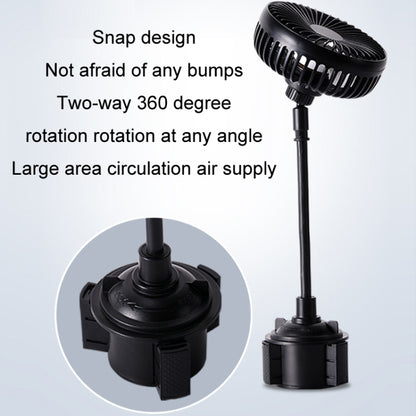 12V/24V High Wind Cooling USB Car Cup Holder Single Head Fan