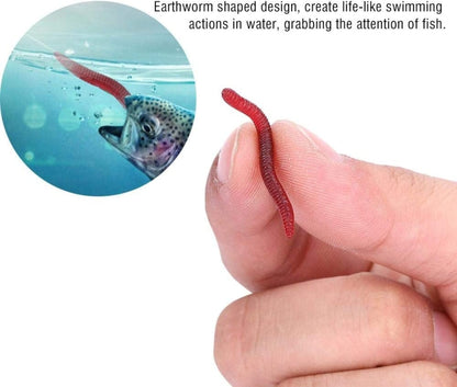 3.5cm Fishy Red Earthworm Fake Bait Luminous Fish Lure, 5bags 20pcs/bag, 5bags 50pcs/bag, 5bags 100pcs/bag, 5bags 200pcs/bag