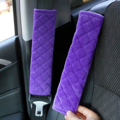 Car Seat Belt Protector Soft Extended Shoulder Pads, Black Ice Silk, Black Plush, Black Square, Purple Square, Rose Red Square, Beige Square, Milky White Plush, Grey