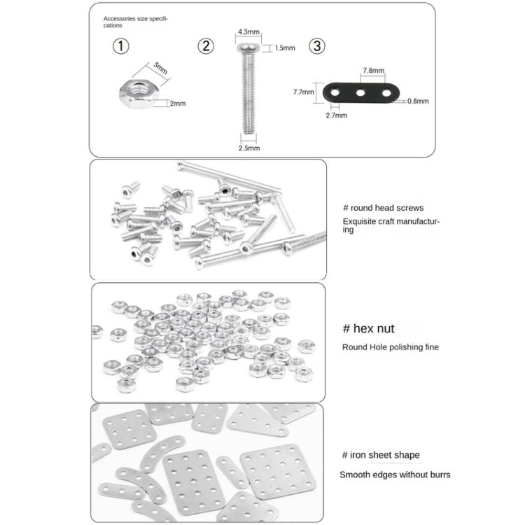 ZBToys 812pcs High Difficulty Metal Model Assembled Intelligence Hand Assembled Screwdriver Gear Transmission Mechanical Blocks