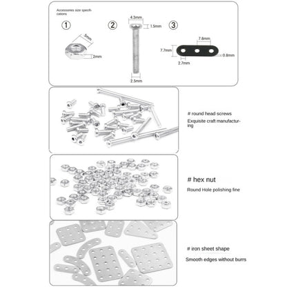 ZBToys 812pcs High Difficulty Metal Model Assembled Intelligence Hand Assembled Screwdriver Gear Transmission Mechanical Blocks