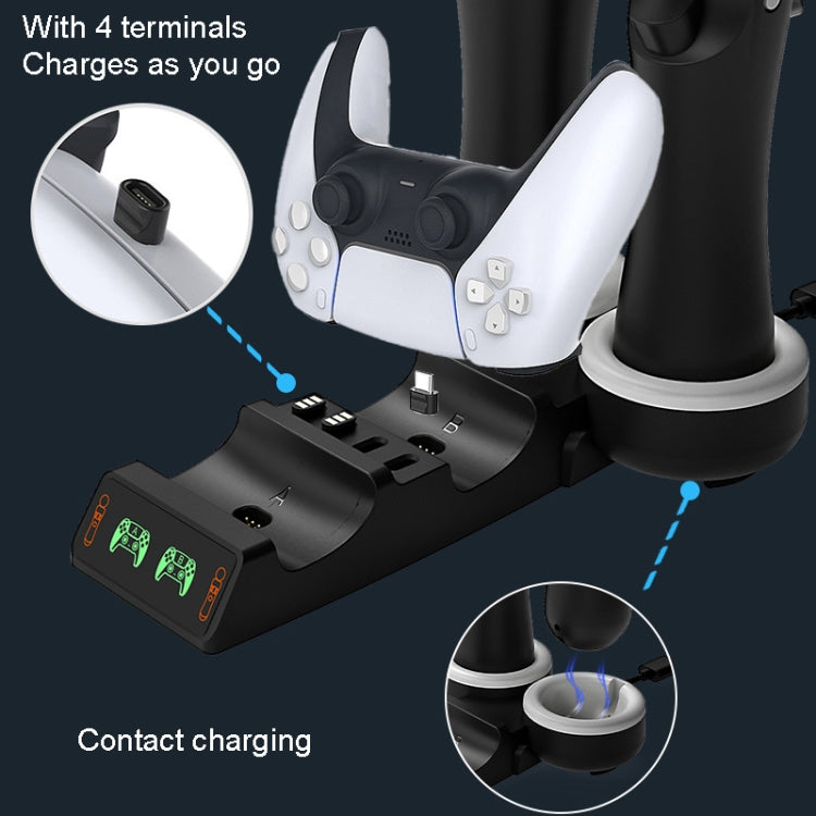 Iplay HBP-301 For PS5 / PS VR MOVE Controller Handle Dual Seat Charger 4 In 1 Charger, HBP-301