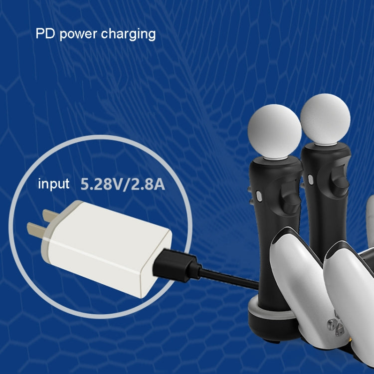 Iplay HBP-301 For PS5 / PS VR MOVE Controller Handle Dual Seat Charger 4 In 1 Charger, HBP-301