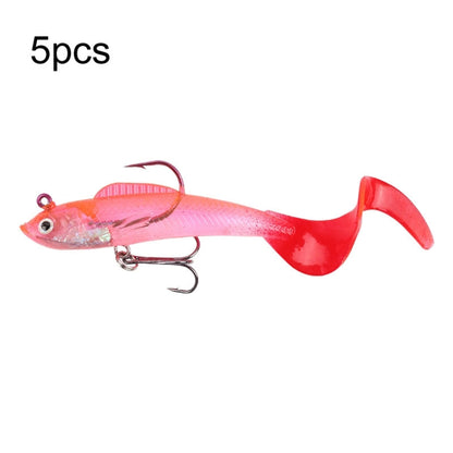 5pcs Roadrunner Soft Lures Leadheads Luminous Lures, Red White T Tail, Pink  T Tail, Blue  T Tail, Green  T Tail, Yellow  T Tail, White T Tail, Black T tail, Red Luminous Reel Tail, Blue Reel Tail, Green Reel Tail, Pink Reel Tail, Red Reel Tail...