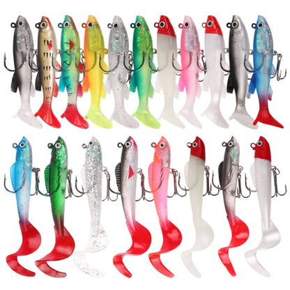 5pcs Roadrunner Soft Lures Leadheads Luminous Lures, Red White T Tail, Pink  T Tail, Blue  T Tail, Green  T Tail, Yellow  T Tail, White T Tail, Black T tail, Red Luminous Reel Tail, Blue Reel Tail, Green Reel Tail, Pink Reel Tail, Red Reel Tail...