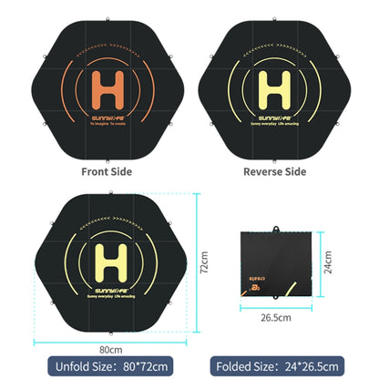 Sunnylife TJP11 80cm Hexagonal Double-sided Folding With Ground Spikes Drone Universal Apron, 80cm