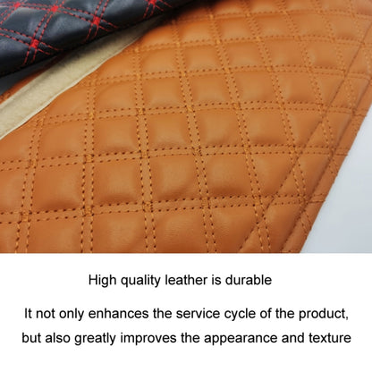 Rhombus Leather Seat Belt Shoulder Protector Pads, Black Leather Red Line, Black Leather White Line, Light Brown, Beige, Light Grey