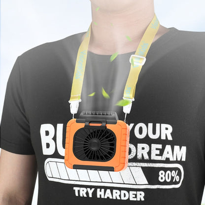 Outdoor Waist-Mounted Lighting Fan Multifunctional Bracket Hanging Neck Fan, F006, F006 (Pink), F006 (Yellow), F006 (Grass Green), F006 (Orange), F006 (Blue)