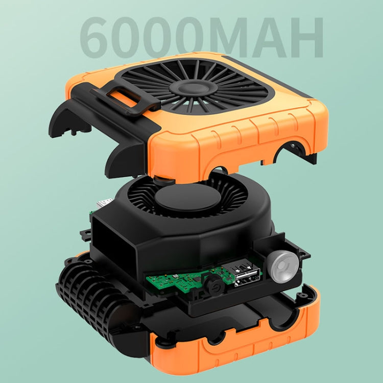 Outdoor Waist-Mounted Lighting Fan Multifunctional Bracket Hanging Neck Fan, F006, F006 (Pink), F006 (Yellow), F006 (Grass Green), F006 (Orange), F006 (Blue)