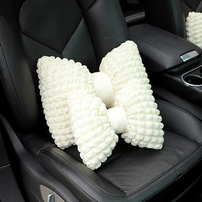 Car Seat Breathable And Comfortable Puff Pillow Upholstery, Headrest Beige, Lumbar Pillow Beige, Headrest Beige Brown, Lumbar Pillow Beige Brown, Headrest Black, Lumbar Pillow Black, Headrest Pink, Lumbar Pillow Pink