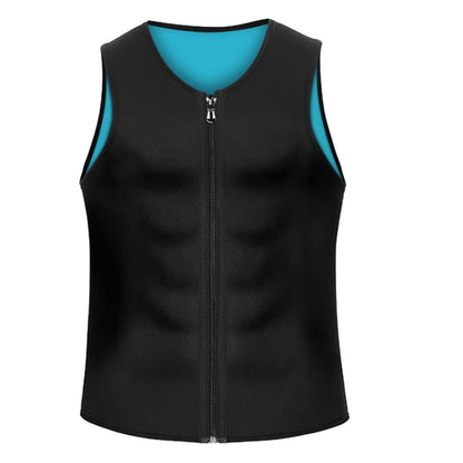 Men Fitness Corset Neoprene Sports Tummy Control Shapewear Zipper Tank Top Workout Wear, S, M, L, XL, XXL, 3XL, 4XL
