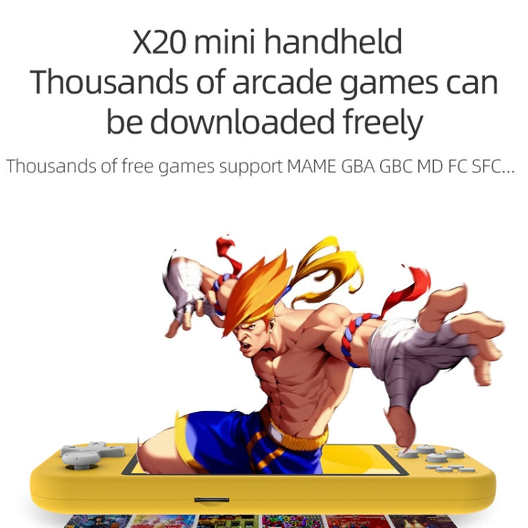 Nostalgic Street Fighter FC Handheld Video Game Console, Blue, Green, Gray, Yellow