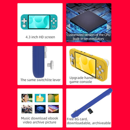 Nostalgic Street Fighter FC Handheld Video Game Console, Blue, Green, Gray, Yellow