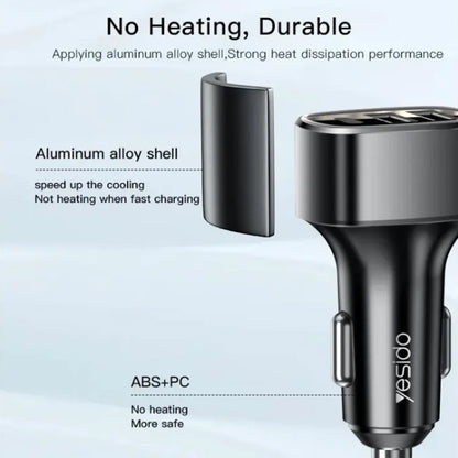 Yesido Y47 49W Double USB+Type-C/USB-C Port Car Fast Charger, Y47
