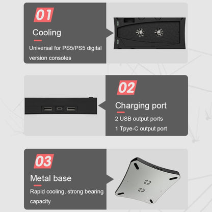 iplay HBP-270 For Sony PS5 Multifunctional Host Heat Dissipation Charging Base with Storage Rack, HBP-270