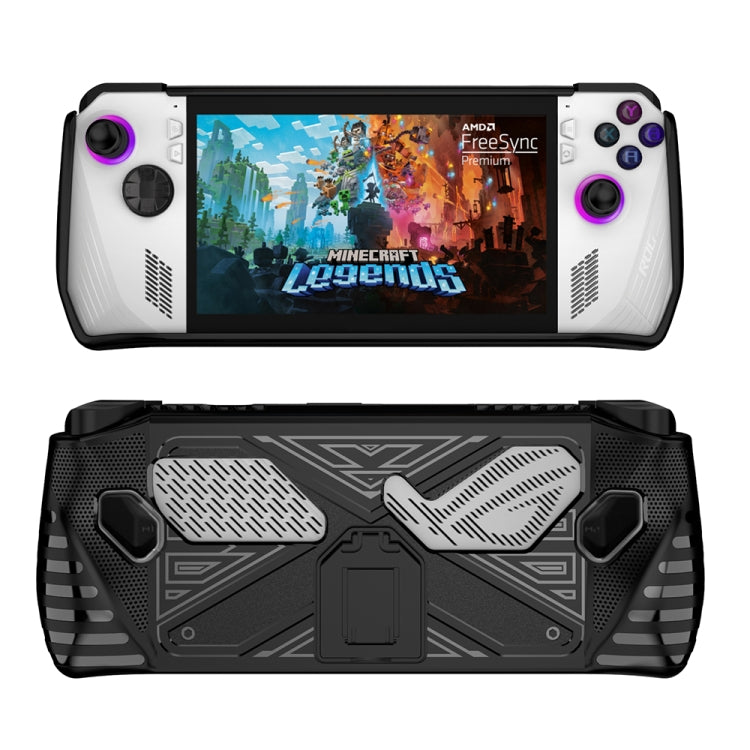 For Asus ROG Ally Game Console TPU Soft Cover With Holder Bracket, TPU Black, TPU White